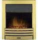 Electric Fire Brass Remote Control Inset Led Timer Flame 2kw Modern Coal Bnib