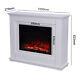 Electric Fire Fireplace Heater With Remote Control Floor Standing Wooden Mantel
