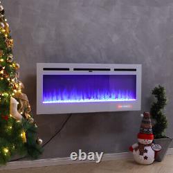 Electric Fire Fireplace Inset / Wall Mounted Heater LED Flame With Remote Control