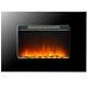 Electric Fire Fireplace Wall Mounted Black Glass Slimline Remote Control Heater