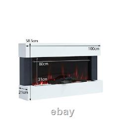 Electric Fire Wall Mounted 7 LED Flame Fireplace Surround Fire Suite Remote/Wifi
