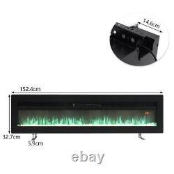 Electric Fire Wall Mounted Recessed Insert Electric Fireplace withRemote Control