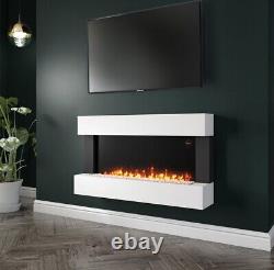 Electric Fire in White with LED Flames and Remote Control