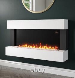 Electric Fire in White with LED Flames and Remote Control