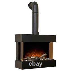 Electric Fireplace 3D Flame LED Light Wall Mounted Quiet Heater Remote Control