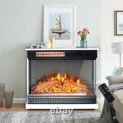 Electric Fireplace 900With1800W Mobile Fire Heater LED Flame Effect Remote Control