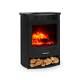 Electric Fireplace Heater Freestanding Led Flame Effect Remote Timer Black 1900w