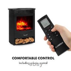 Electric Fireplace Heater Freestanding LED Flame Effect Remote Timer Black 1900W