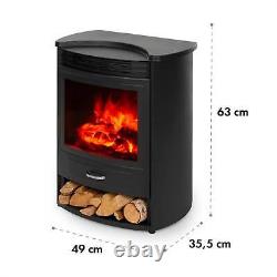 Electric Fireplace Heater Freestanding LED Flame Effect Remote Timer Black 1900W