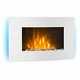 Electric Fireplace Heater Led Fire Effect Fan Remote Control Glass 2000w White