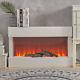Electric Fireplace Heater Led Fire Flame White Surround Free Standing Hanging Uk