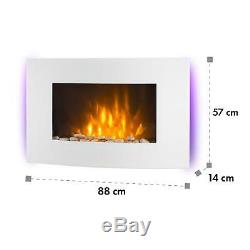Electric Fireplace Heater Modern Fire Flame Effect Wall Mounted Remote 2000W