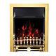 Electric Fireplace Inset Room Heater Realistic Flame Effect Brass Remote Control