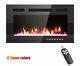 Electric Fireplace Recessed/wall Mounted Heater Multi Flame Remote Control Black