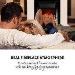Electric Fireplace Space Heater Indoor Thermostat 1000 / 2000 W LED Remote White