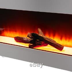 Electric Fireplace Wall-Mounted Fire Suite LED Log Flames with Down Light 50inch