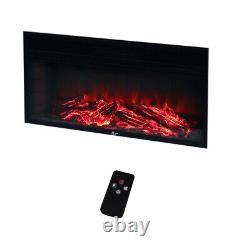 Electric Fireplace White Fire Suite Heater Realisti Flame Effect Mantel Surround