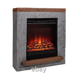 Electric Fireplace and Surround 1800 W Electric Fire Stove LED Flame Remote Grey