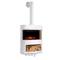 Electric Fireplace and Surround Electric Fire Heating LED Flame White 1800/900 W