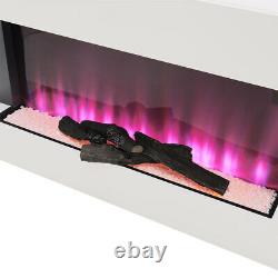 Electric Fires Wall Mounted LED Fireplace Surround Fire Suite Set With WIFI 2kW