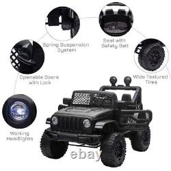 Electric Jeep Ride on Cars for Kids 12v off road truck Toy Remote Control Black