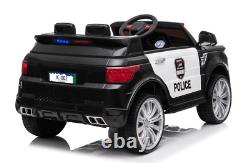 Electric Police Ride on car with Remote Control Black 12V
