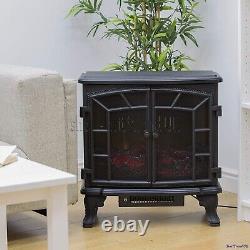 Electric Stove Heater Realistic LED Flame Effect Log Fire LargeRemote Control