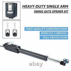 Electric Swing Gate Opener W. Remote Control Complete Kit Single Arm Opener