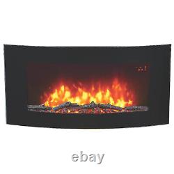 Electric Wall Mounted Fire Log Effect Fire Remote Control Efficient Fire