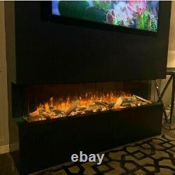 Electric fire 1500mm (60)wide -1/2 or 3sided glass media wall fires