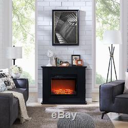 Elegant Electric Fireplace White or Black Remote Control Traditional Design