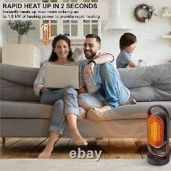 Energy Efficient Fan Heater Electric Stylish Modern 80° Timer Remote Control