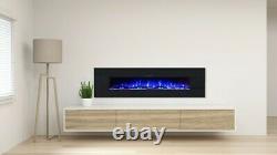 Ezee Glow Grand Zara Black Wall Mounted or Recessed / Built In Electric Fire
