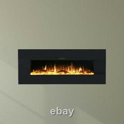 Ezee Glow Zara 50 Black Wall Mounted or Recessed / Built In Electric Fire