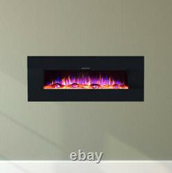Ezee Glow Zara 50 Black Wall Mounted or Recessed / Built In Electric Fire