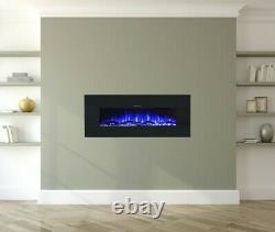 Ezee Glow Zara Black Wall Mounted or Recessed / Built In Electric Fire