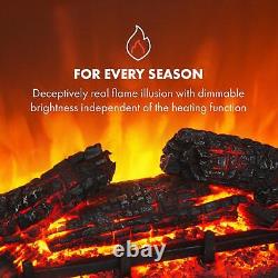 Fireplace Electric Heater Freestanding Indoor Polystone Timer Remote LED 1800 W