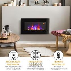 Flame Effect Electric Heater Wall Mount Artificial Fireplace with Remote Control