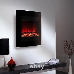 Focal Point Electric Fire Ebony Wall Mounted Glass Effect LED Remote Control