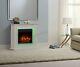 Foxhunter Electric Led Fireplace 1500w Lcd Fire Mdf Frame Remote White Fem01