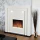 Free Standing Electric Fireplace Fire Led Lights White Mantelpiece Inset Heater