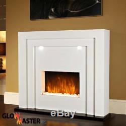 Free Standing Electric Fireplace Fire Led Lights White Mantelpiece Inset Heater