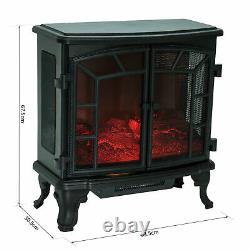 Freestanding Electric Fireplace Heater with LED Flame Effect Remote Control