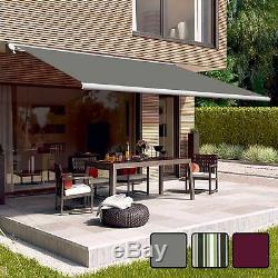 Full Cassette Electric Remote Controlled Retractable Garden Patio Canopy Awning