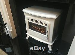 Galleon Fires Castor Electric Stove Remote LED LOG Flame Effect Fire Cream