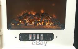 Galleon Fires Castor Electric Stove Remote LED LOG Flame Effect Fire Cream