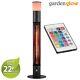 Garden Glow 1.5kw Patio Heater Electric Heating Bbq Party Outdoor Fire Led Light