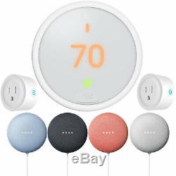 Google Nest Learning Thermostat E + Nest Mini (Gen 2) + 2-Pack Deco Smart Plugs