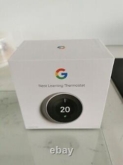 Google Nest T3028GB Learning Thermostat Stainless Steel 3rd Generation