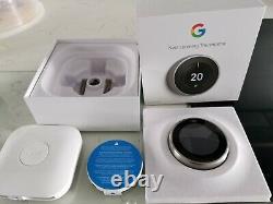 Google Nest T3028GB Learning Thermostat Stainless Steel 3rd Generation